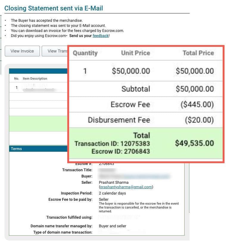 Escrow $49K